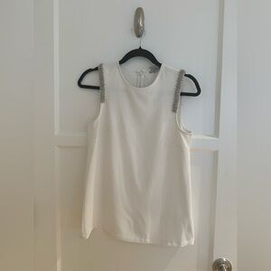H&M White Blouse Sparkle Detail size 6